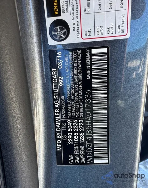 2017 Mercedes-Benz E 300 z USA, uszkodzony, nr VIN WDDZF4JB5HA017336